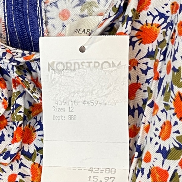 Treasure & Bond Ditsy Floral Print Skater Dress Red White Blue Summer Sz 12 - Picture 7 of 7